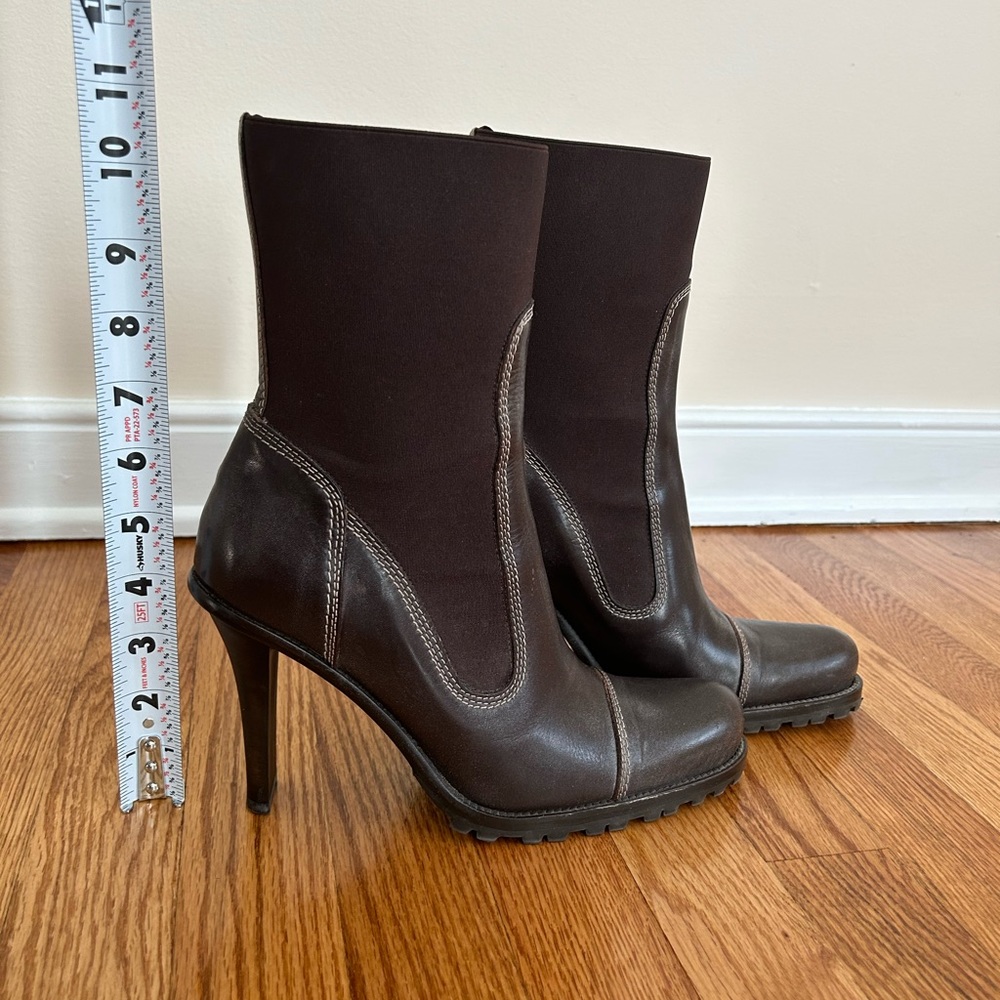 Brown Booties Heels Donald J Pliner Size 7 Made In Italy